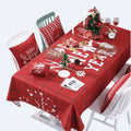 Custom Printed 100% Polyester Christmas Table Cloth PVC Rectangle Embroidered Tablecover