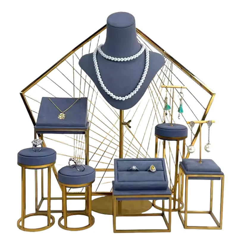 New Design Jewelry Display Props Metal Earrings Ring Jewelry Display Rack Counter Window Jewelry Stand
