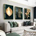 Wholesale Custom Hotel Corridor Artwork Supplier Golden Leaf Art Abstract Decorative Wall Painting for Home Decor Business Hotel