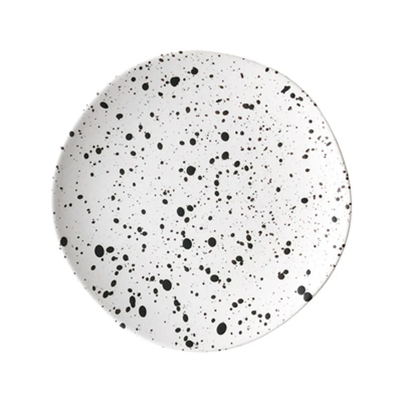 Porcelain Splatter Paint Plate Irregular Ceramic Speckled Plate Custom Plates Ceramic