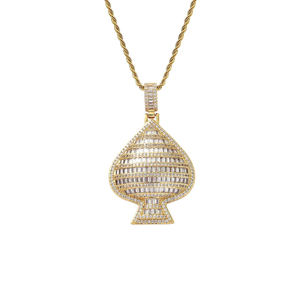 CN311 Bling Bling Brass CZ Pendants Iced Out Men's Hip Hop Necklace Gift Jewelry