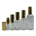 Empty Transparent Glass Bottle Gold Mist Spray Lotion Pump for Cosmetics Emulsion Toner Packaging 100ml 50ml 30ml 20ml 15ml 10ml