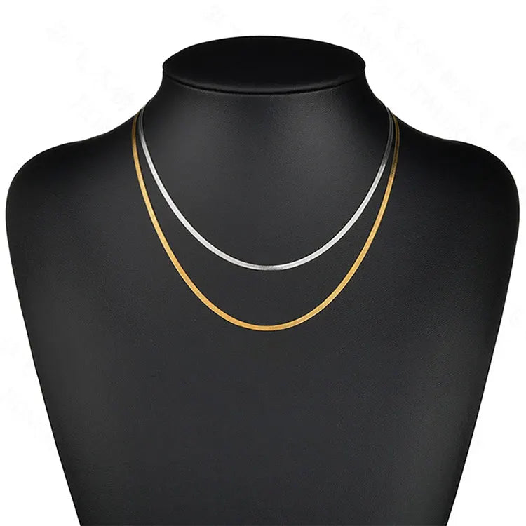 18K Gold Plated Stainless Steel Silver Link Chain Men Women Chain Necklace