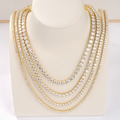 Starsgem HipHop Jewelry S925 Silver Plated Gold Moissanite Tennis Necklace