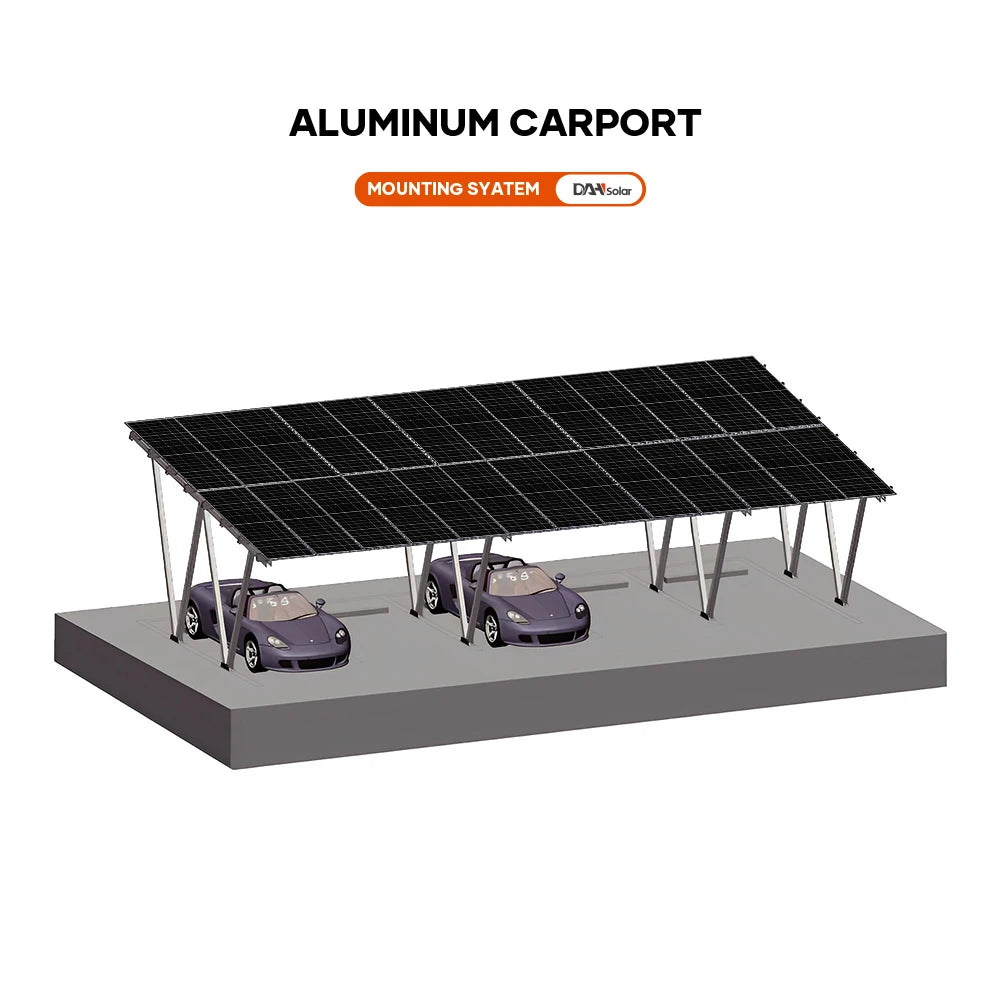 DAH Solar Outdoor Aluminum Waterproof Solar Carport System Powered Mount Solar Carport System