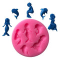 Hengya Silicone Chocolate Mould With Mermaid Shape. Silicone Sugar Lace Mold 3D Fondant Mermaid Tail Cake Decorating