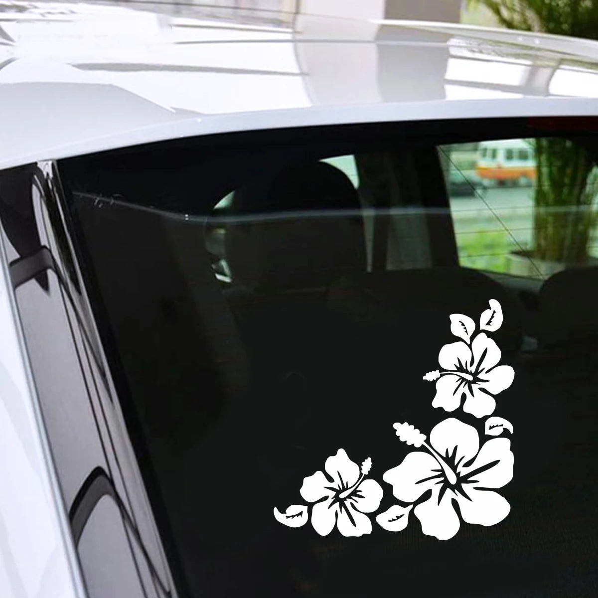 Hibiscus Flowers Sticker Car Laptop Window Mortorbike Wall Vinyl Decal Gift Die Cut Decals Latop Window Glass