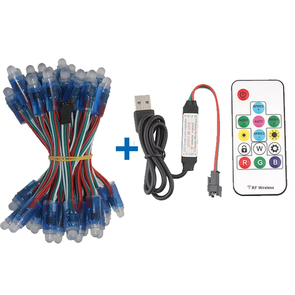 50pcs Full Color Exposure RGB Pixel Waterproof IP68 DC5V 12mm WS2811 Modules Pixel Lamp for Advertise Screen