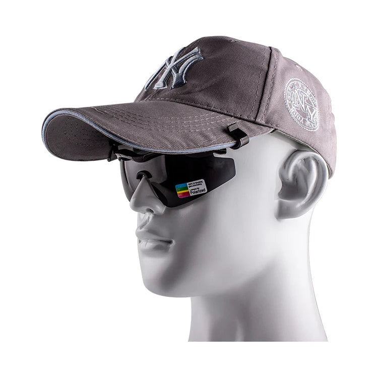 Outdoor UV400 Polarized Design Sunglasses Baseball Biking Hiking Cycling Fishing Golf Sunglasses Cap Clip on Sunglasses