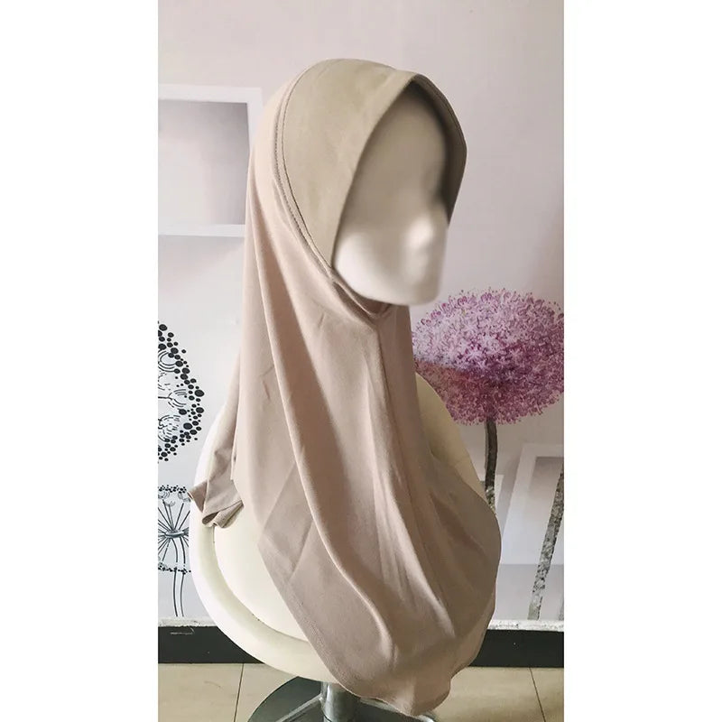 GHS010 Wholesale Dubai Soft Cotton Hat Instant Scarf Women Muslim Instant Hijab