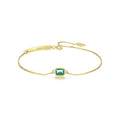 OAHLAN Fashion Jewelry 14K Gold Plated 925 Sterling Silver Emerald Gemstones Adjustable Bracelets for Women Valentine's Day Gift