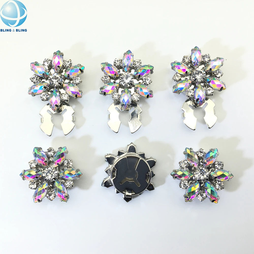 Customize Button Cover with AB Stone Fashion Cuff Links Accessories Suitable for Gift for Women Clothing