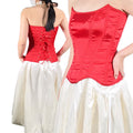 Nanbin Lace up Steel Boned Breathable Firm Control Multicolor Stain Overbust Tummy Control Bustier Bodysuit for Women