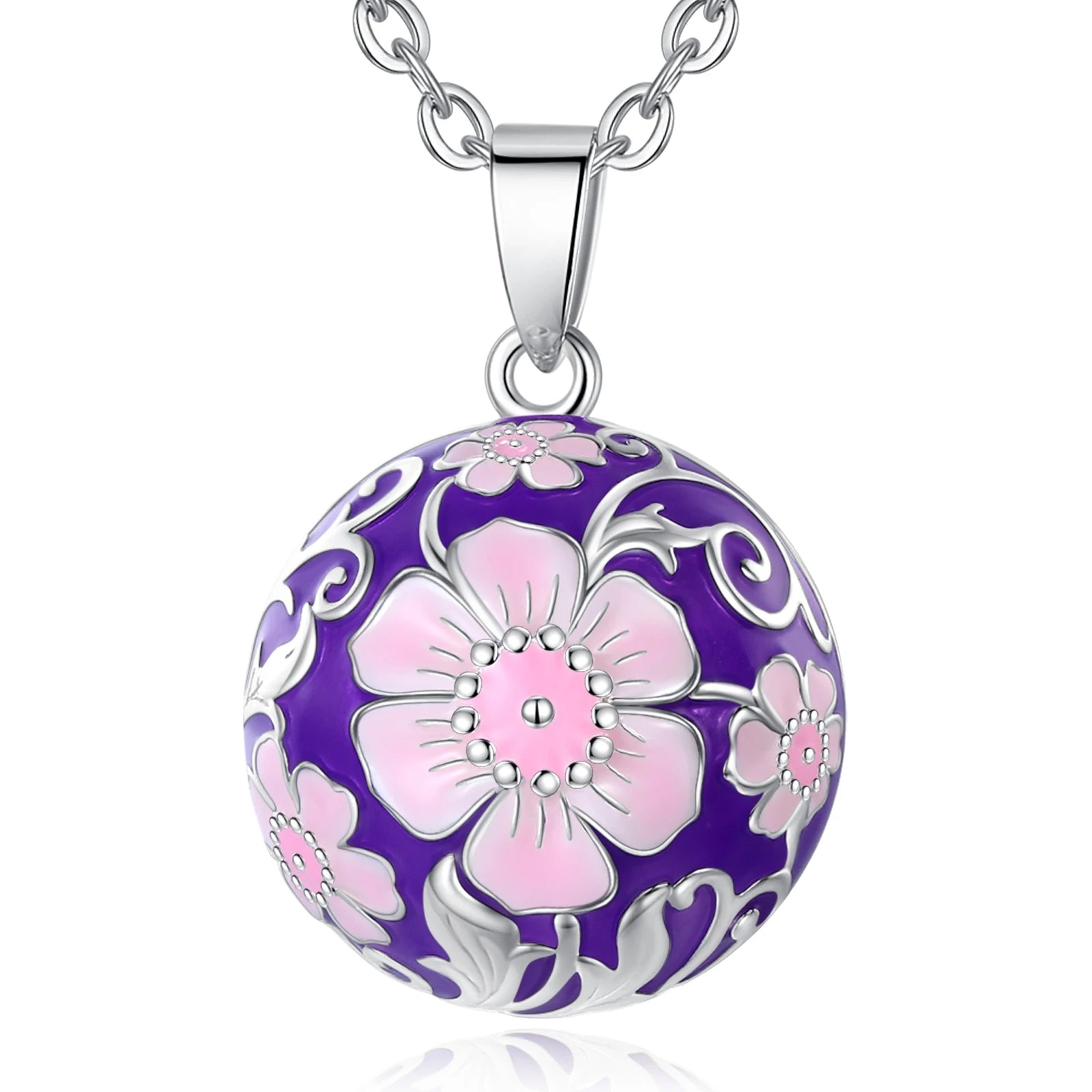 Merryshine Flower Women Llamador De Angeles Chime  Ball Harmony Ball Necklace Pendant