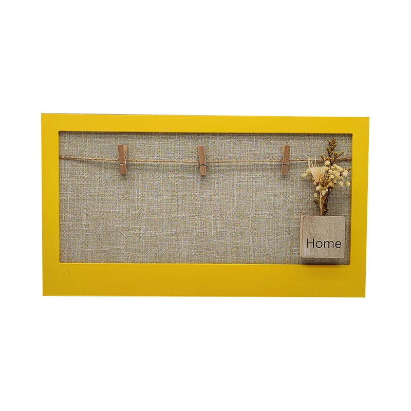 Wood Photo Board Simple Solid 2-pack Wood Frame Bulletin Board Wall Decor Hanging Pin Wood Framed Display  Picture   Board