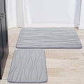 2-Piece Modern Design Memory Foam Eco-Friendly Geometric Pattern Bathroom Mat Set Non-Slip Super Water Absorption Soft Machine