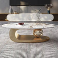 Modern Luxury Living Room Coffee Table Large Size Oval Design Home Furniture