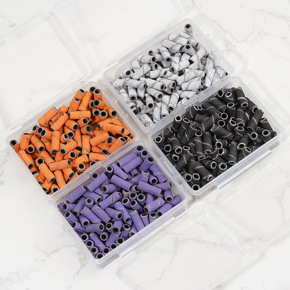New Colorful 100pcs/box Electric File Fine Medium 180# Mini Small Pink 3mm Manicure Sanding Bands for Nail Drill Bits