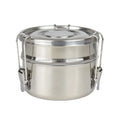 2 Tier Bento Lunch Box Leak Proof Stainless Steel Food Storage Container with Lock Round Lunch Box for Kids