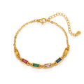18k Gold Plated Stainless Steel Hyperbole Miami Thick Cuban Curb Link Green Chunky Bracelet Null for Women Bracelets Jewelry