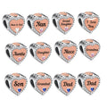 New Arrival Quality 925 Sterling Silver Rose Flower Heart Zircon Mum I Love You Beads Charms for Style Jewelry Making