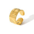 Titanium Steel Ring 18K Gold Plated Exaggerated Pleated  Bumpy Women's Open Adjustable Ring for Women