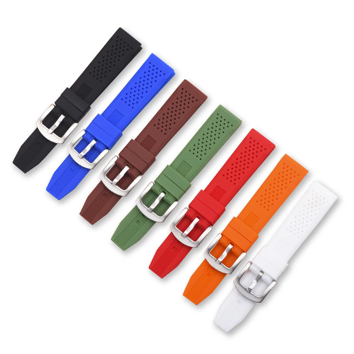 Hot Selling 16mm 18mm 20mm 22mm 24mm Breathable Watch Band Smart Watch Strap Silicone Wristband Wristlet Rubber Strap Watch Band