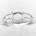 Sterling Silver 6*8mm Semi Mount Ring Empty Frame Blank Support Claw Setting S925 Base Holder Without Center Stone for DIY Inlay