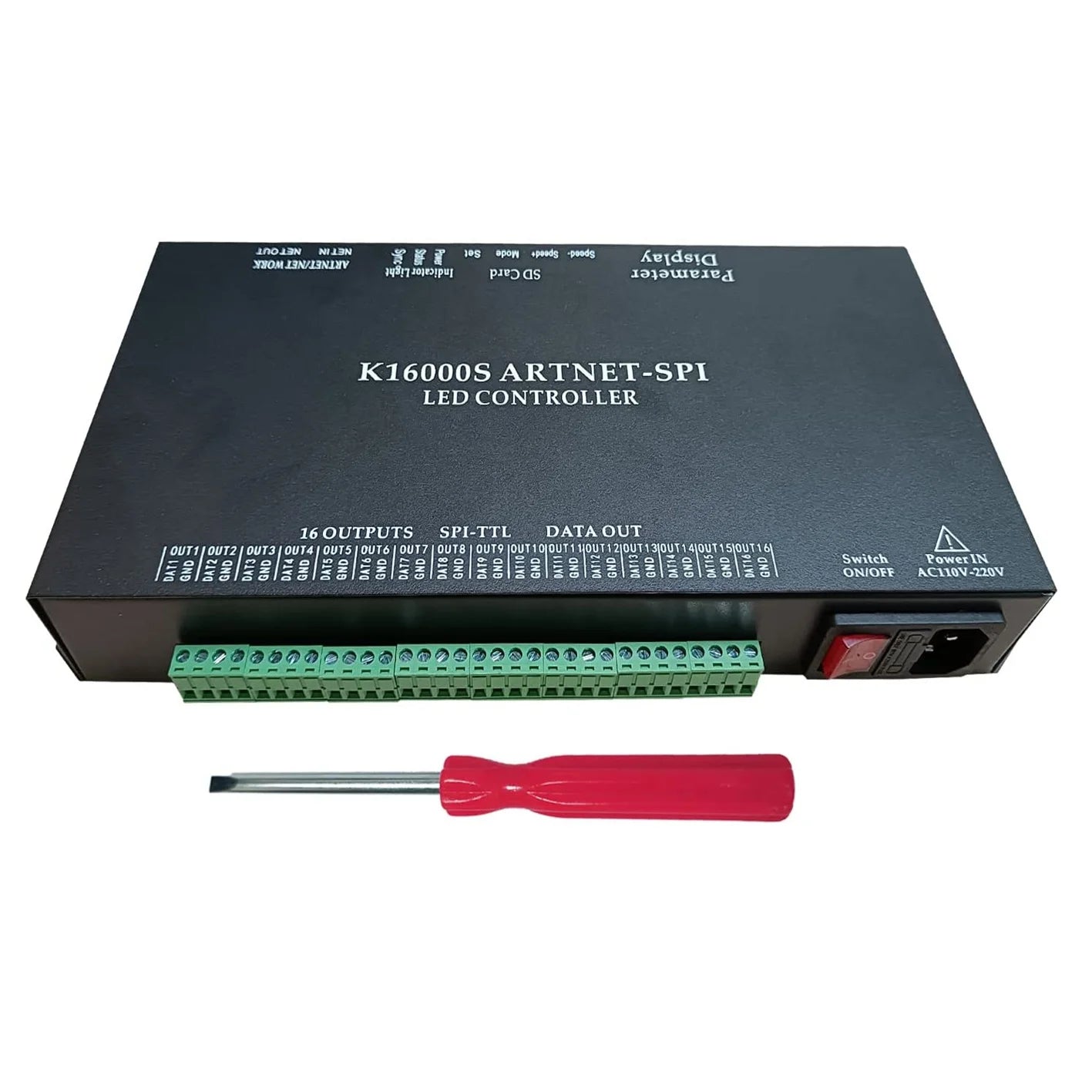 K-16000S SD Card LED Pixel Controller 16384 Pixels Addressable Online Offline Control for WS2812B WS2811 LED Strip Light