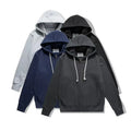 Autumn Winter Essentials Men's Hoodies 100% Cotton Hoodies Pullover Zipper Hoodie Solid Color Hoodie Manufactures Hot Supplier