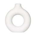 Two-Half Splicing Donut Plastic Vase Eco-friendly White & Black Modern Decorative Ornament for Wedding and Living Room MegaBDM