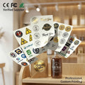 Custom Product Labels for Retail Packaging Personalized Brand Logo Stickers Promotional Thank You Decals Gold Foil Printing