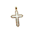 Wholesale Custom Zircon Natural Sea Shell Cross Pendants Metal Nacre Necklace Charms for Jewelry Making DIY Accessories Material