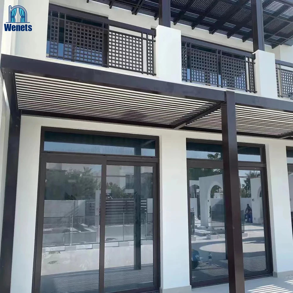 Rainproof Outdoor Pergola Patio Canopy Awning Motorized Aluminium Louver Gazebo Manual Pergola