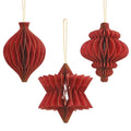 Customized Drop Star Lantern Shape Eco-friendly Paper Honeycomb Magnetic Christmas Hanging Holiday Decorations