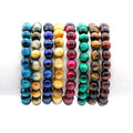 Wholesale Natural Gemstone Bead Bracelet 8mm Tiger Eye Stone Bracelet for Women Men