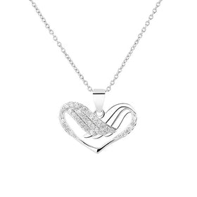 Real Silver 925 Minimalist Charm Jewelry Peace and Love Pendant Necklace for Women