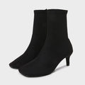 Autumn New Women's Shoes Black square Toe Stretch Stiletto Heels Fashion Boots Skinny Boots Socks Boots