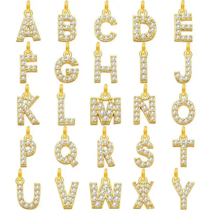 Chris April 316L Stainless Steel PVD Gold Plated Alphabet Letters Jewelry Necklace 3mm Herringbone Custom Nameinital Necklace