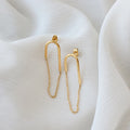 Simple Design Stainless Steel Link Chain Dangle Earrings Wholesale Chain Connected Link Hoops Earrings for Women Daily Life
