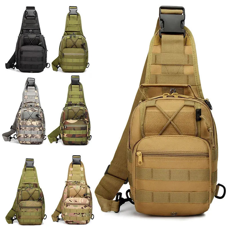 Oxford Camouflage Double Zippers Men Chest Bag 2022 New Style Waist Bag Tactical Sling Bag