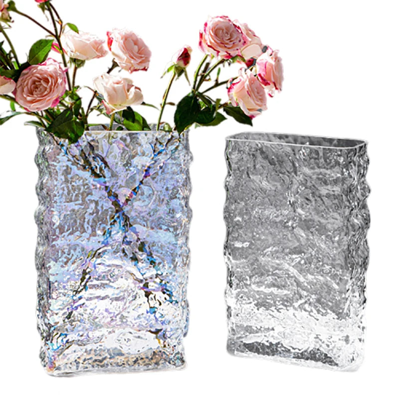 Nordic Minimalist INS Style Net Red Wind Desktop Decoration Modern Transparent Glass Vase for Tabletop Use