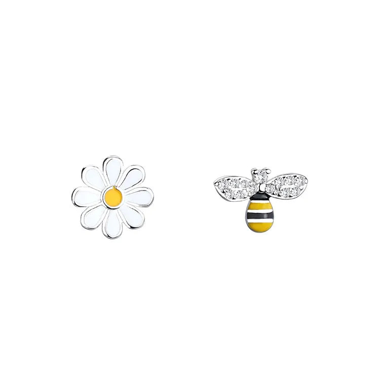 925 Sterling Silver Flower Earrings Women Simple Fashion Wedding Jewelry Accessories