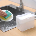 Custom Logo 2 in 1 Kitchen Sink Caddy Brushed Hand Dish Washing Sponge Holder Plastic Soap Dispenser
