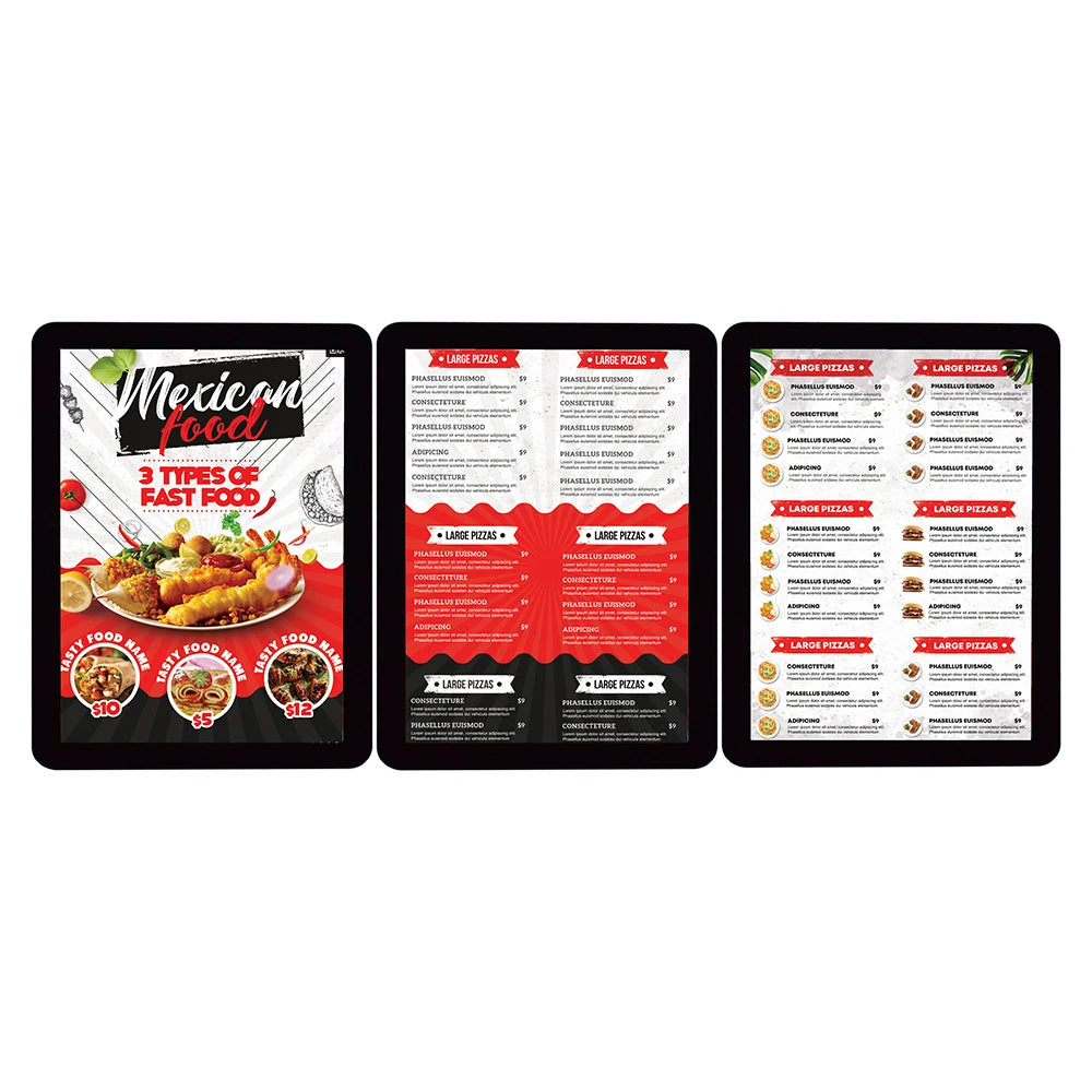 Backlit Rectangle Acrylic Hanging Ultra Slim Eco-Friendly Advertising Poster Frame Wall Restaurant Fast Food LED Display Digital