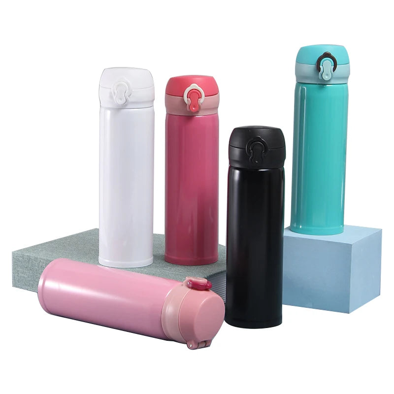 Promotion Tumbler 17 oz Double Wall Thermal Stainless Steel Vacuum Water Bottle Insulation Travel Mug with Bounce Lid
