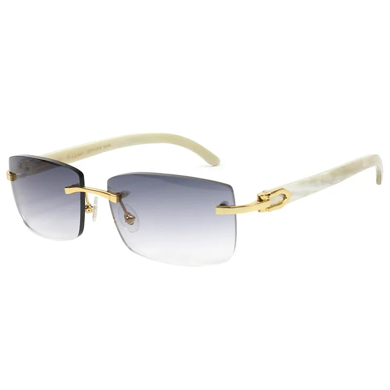 Luxury Brand Buffalo Horn Sunglasses with No Rims Natural OX Buffalo Horn Sunglasses Frame Frame square Horn Glasses Eye-wear