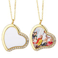 Qualisub Personalized Gold Color Heart Shape Necklaces Sublimation Necklace Blanks for Custom Printing