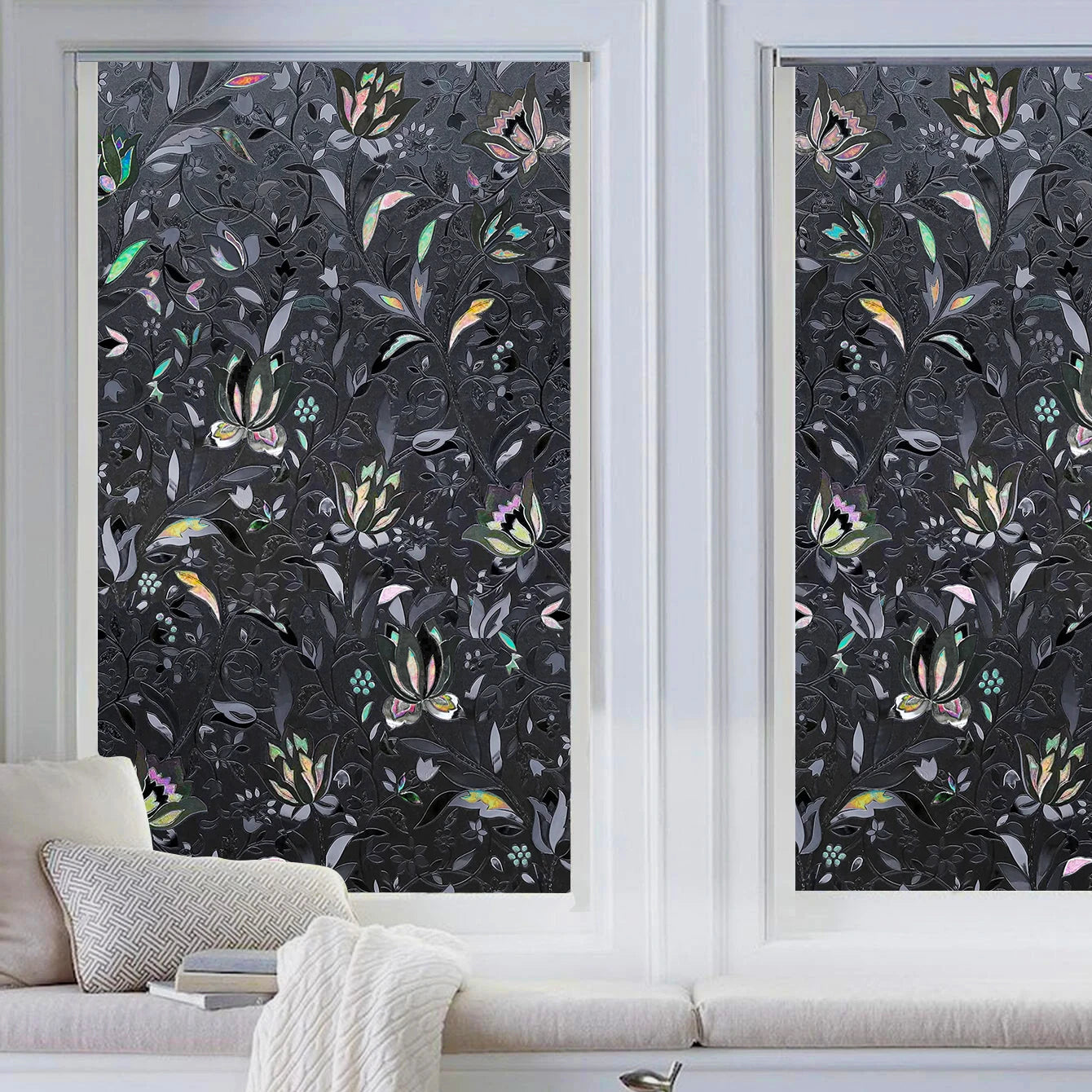 Privacy Protection Window Tint Black Window Cover Static Cling Blackout Window Film