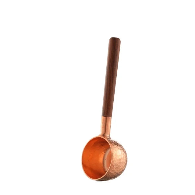Luxury Kitchen Utensil Hand Made Rose Wood Handle 10G Copper Tea Coffee Scoop Measure Spoon